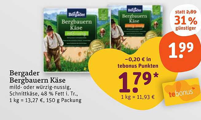 Bergader Bergbauern Käse – mild oder würzig-nussig