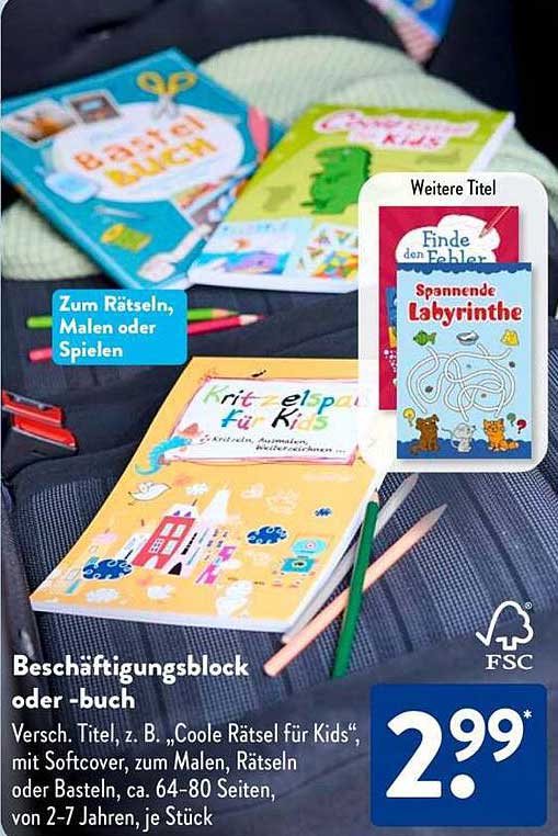 Beschäftigungsblock oder -buch