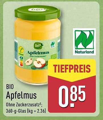 BIO Apfelmus 360-g-Glas ohne Zuckerzusatz