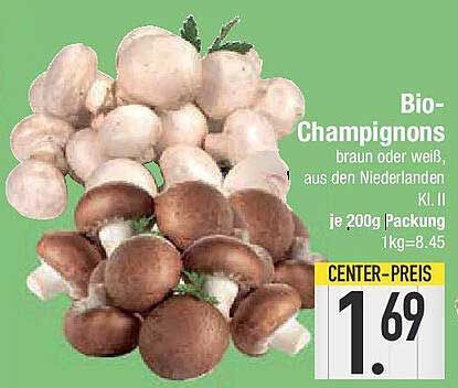 Bio-Champignons braun oder weiß, aus den Niederlanden, 200g Packung