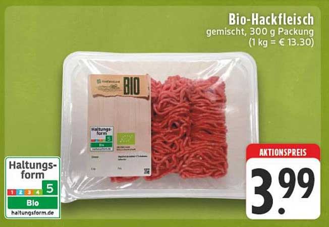 Bio-Hackfleisch gemischt, 300 g Packung (1 kg = € 13,30)