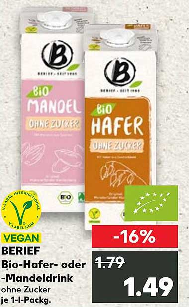 BIO Hafer- oder Mandeldrink ohne Zucker