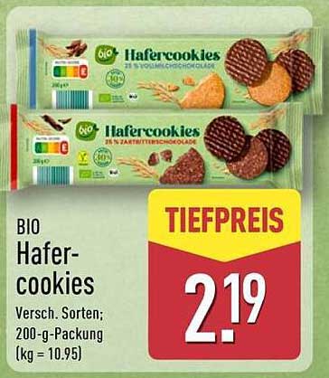 BIO Hafercookies Versch. Sorten; 200-g-Packung