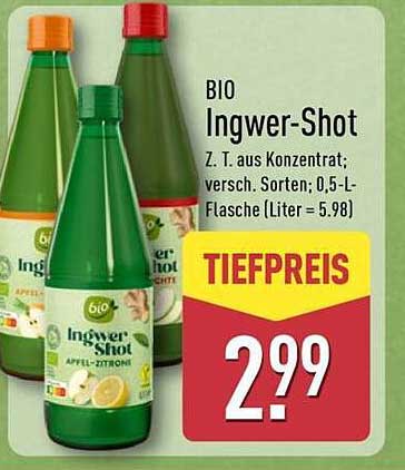 BIO Ingwer-Shot Apfel-Zitrone 0,5-L-Flasche
