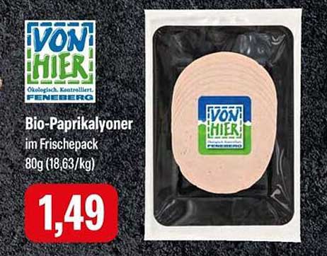 Bio-Paprikalyoner im Frischepack 80g