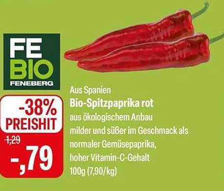 Bio-Spitzpaprika rot aus ökologischem Anbau