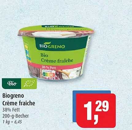 Biogreno Crème fraîche 38% Fett 200-g-Becher