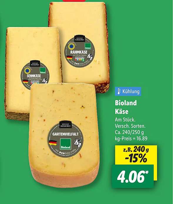 Bioland Käse - Verschiedene Sorten