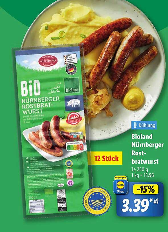 Bioland Nürnberger Rostbratwurst 12 Stück