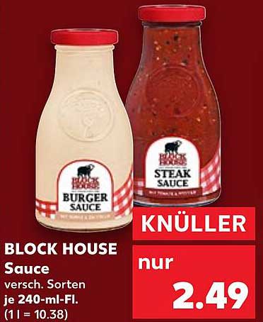 BLOCK HOUSE Sauce - Burgersauce und Steaksauce
