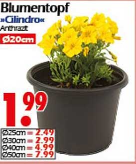 Blumentopf »Clindro« Anthrazit Ø20cm