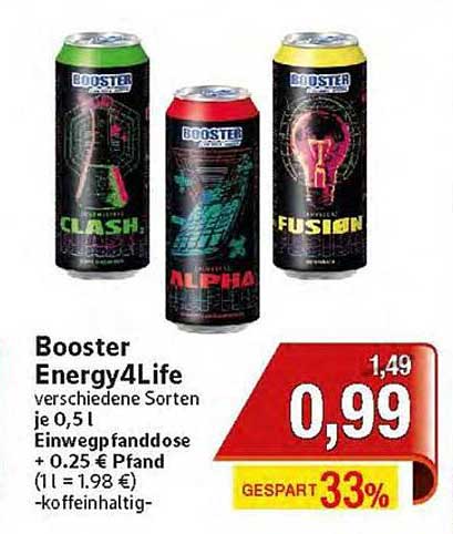 Booster Energy4Life – verschiedene Sorten je 0,5 l