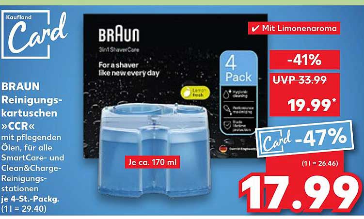 BRAUN Reinigungs-Kartuschen »CCR« 4-Stück Packung mit pflegenden Ölen
