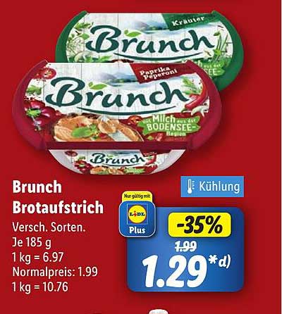 Brunch Brotaufstrich - Verschiedene Sorten 185 g