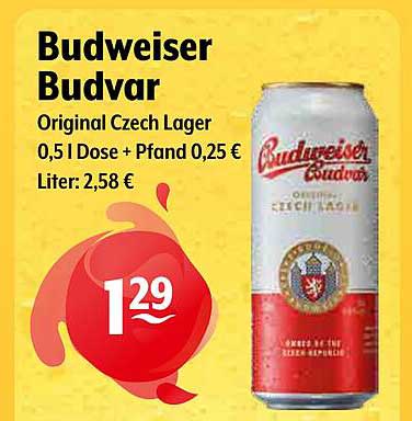 Budweiser Budvar Original Czech Lager 0,5 l Dose