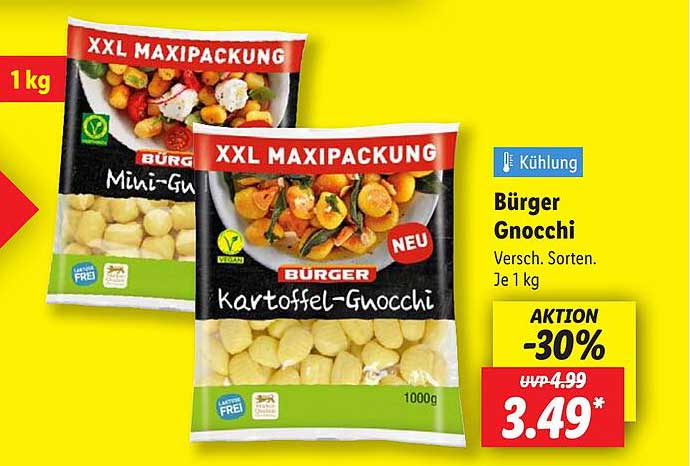 Bürger Gnocchi 1 kg - XXL Maxipackung