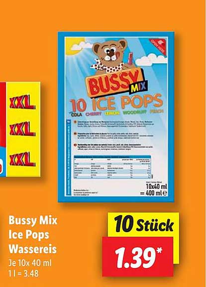 Bussy Mix Ice Pops - 10 Stück