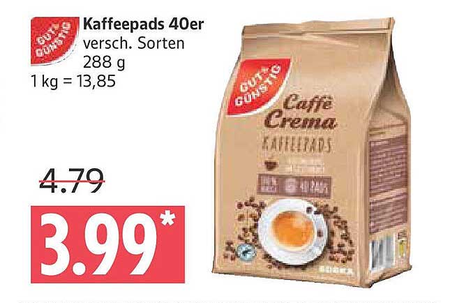 Caffè Gusto Crema Kaffeepads 40er