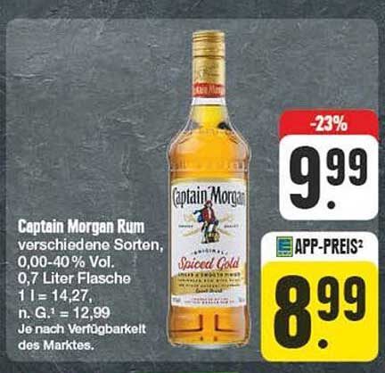Captain Morgan Rum verschiedene Sorten 0,00-40% Vol. 0,7 Liter Flasche