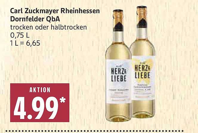 Carl Zuckmayer Rheinhessen Dornfelder QbA - trocken oder halbtrocken 0,75 L