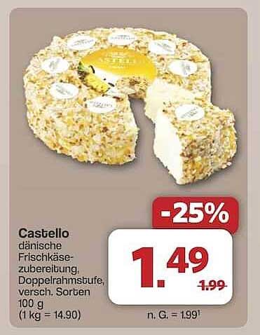 Castello dänische Frischkäsezubereitung, Doppelrahmstufe, verschiedene Sorten