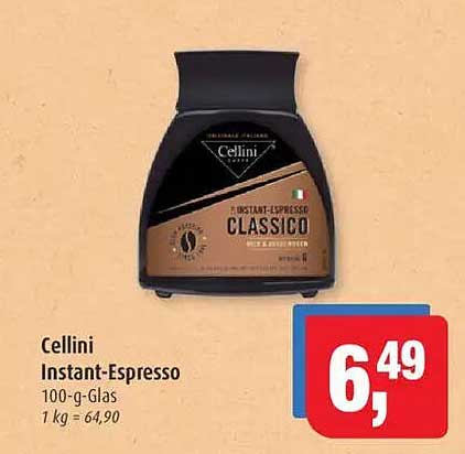 Cellini Instant-Espresso 100-g-Glas