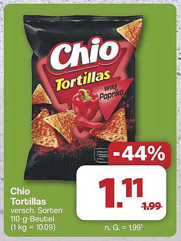 Chio Tortillas Wild Paprika 110-g-Beutel