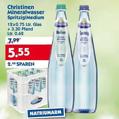 Christinen Mineralwasser Spritzig/Medium 12x0.75 Ltr. Glas