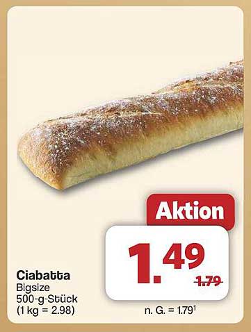Ciabatta Bigsize 500-g-Stück