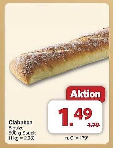 Ciabatta Bigsize 500-g-Stück
