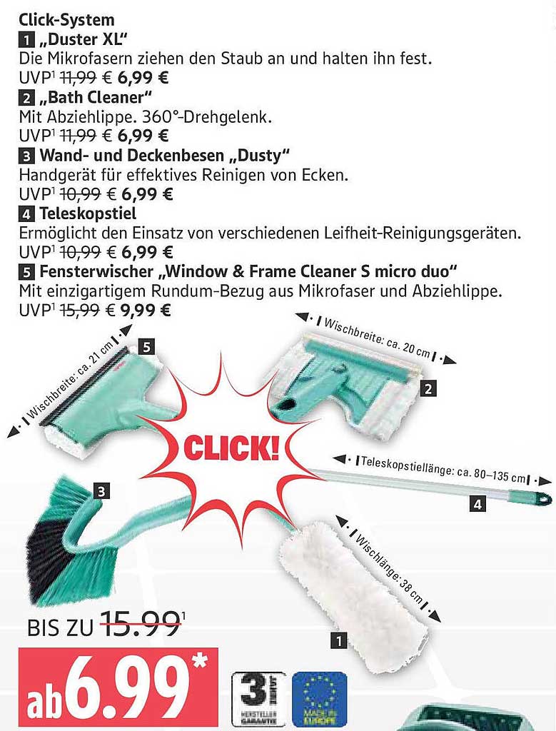Click-System Reinigungsset - Ab 6,99 €