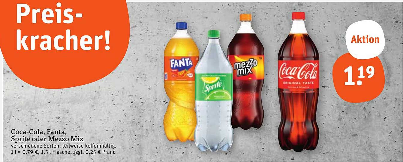 Coca-Cola, Fanta, Sprite oder Mezzo Mix – Preisaktion!
