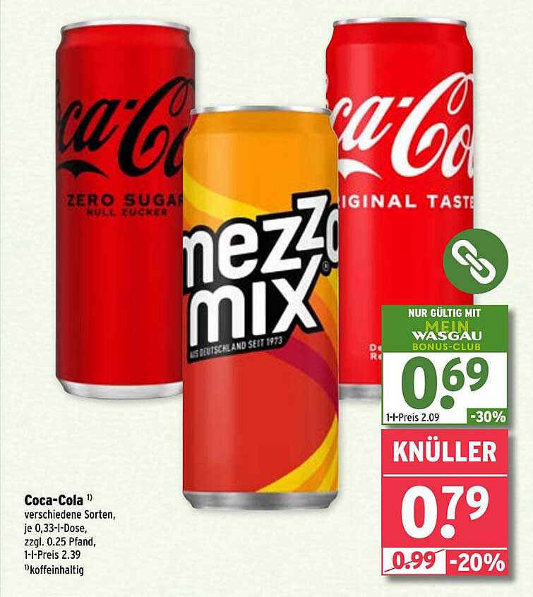 Coca-Cola und mezzo mix 0,33l Dosen
