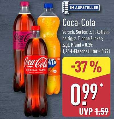 Coca-Cola Verschiedene Sorten - Nur 0,99 €