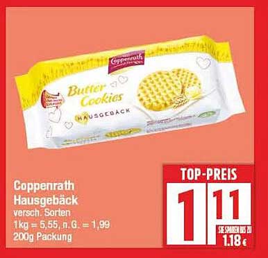 Coppenrath Hausgebäck Butter Cookies 200g Packung