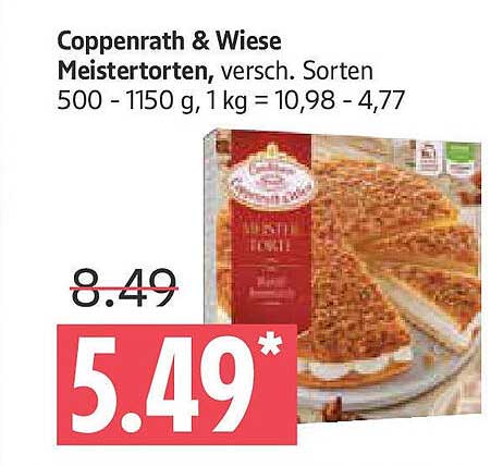 Coppenrath & Wiese Meistertorten, verschiedene Sorten