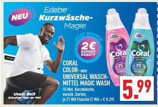 CORAL Color- oder Universal Waschmittel Magic Wash