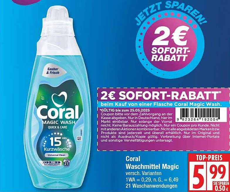 Coral Magic Wash Waschmittel – 2€ Sofortrabatt