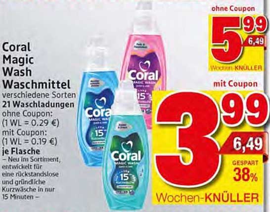 Coral Magic Wash Waschmittel - verschiedene Sorten