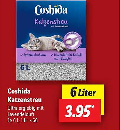 Coshida Katzenstreu mit Lavendelduft - 6 Liter