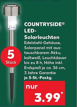 COUNTRYSIDE® LED-Solarleuchten, 5 Stück