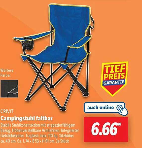 CRIVIT Campingstuhl faltbar