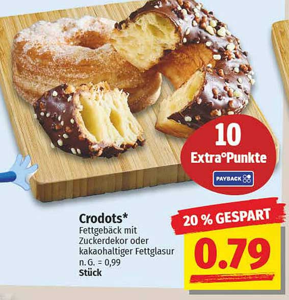 Crodots* Fettgebäck mit Zuckerdekor oder kakaohaltiger Fettglasur