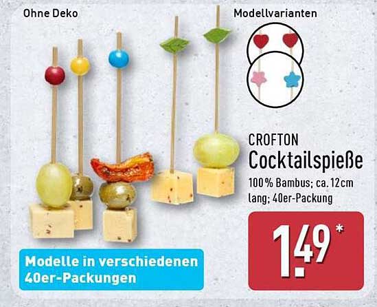 CROFTON Cocktailspieße 40er-Packung