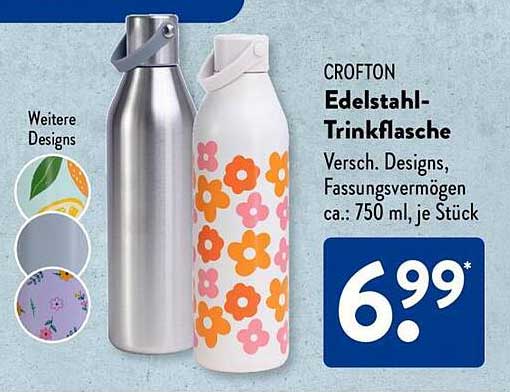 CROFTON Edelstahl-Trinkflasche