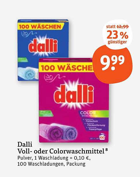 Dalli Voll- oder Colorwaschmittel 100 Waschladungen
