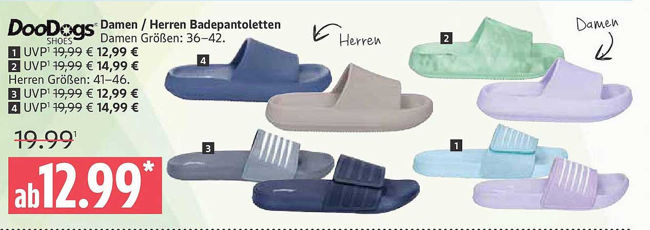 Damen / Herren Badepantoletten - ab 12,99 €