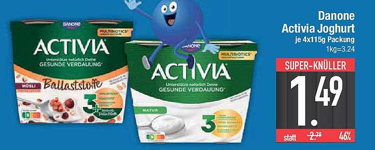 Danone Activia Joghurt je 4x115g Packung