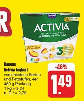 Danone Activia Joghurt - verschiedene Sorten und Fettstufen, 4er 460 g Packung