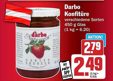 Darbo Konfitüre verschiedene Sorten 450 g Glas